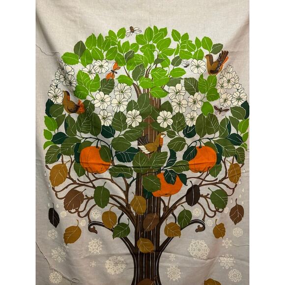 Vintage 1960s Toni Hermansson MCM fabric for Almedahls Sweden. Scandinavian tree - Picture 1 of 8